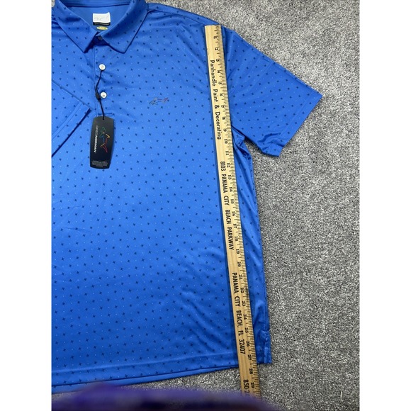 NWT Greg Norman Men Polo Navy Shirt L   Short Sleeve - Picture 7 of 9